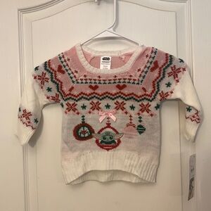 New Star Wars Baby Yoda Christmas‎ Sweater, Girls Size 18M